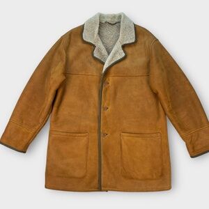 VINTAGE Enrico Mandelli Men's Coat Shearling Leather Suede Sherpa Italian Luxury
